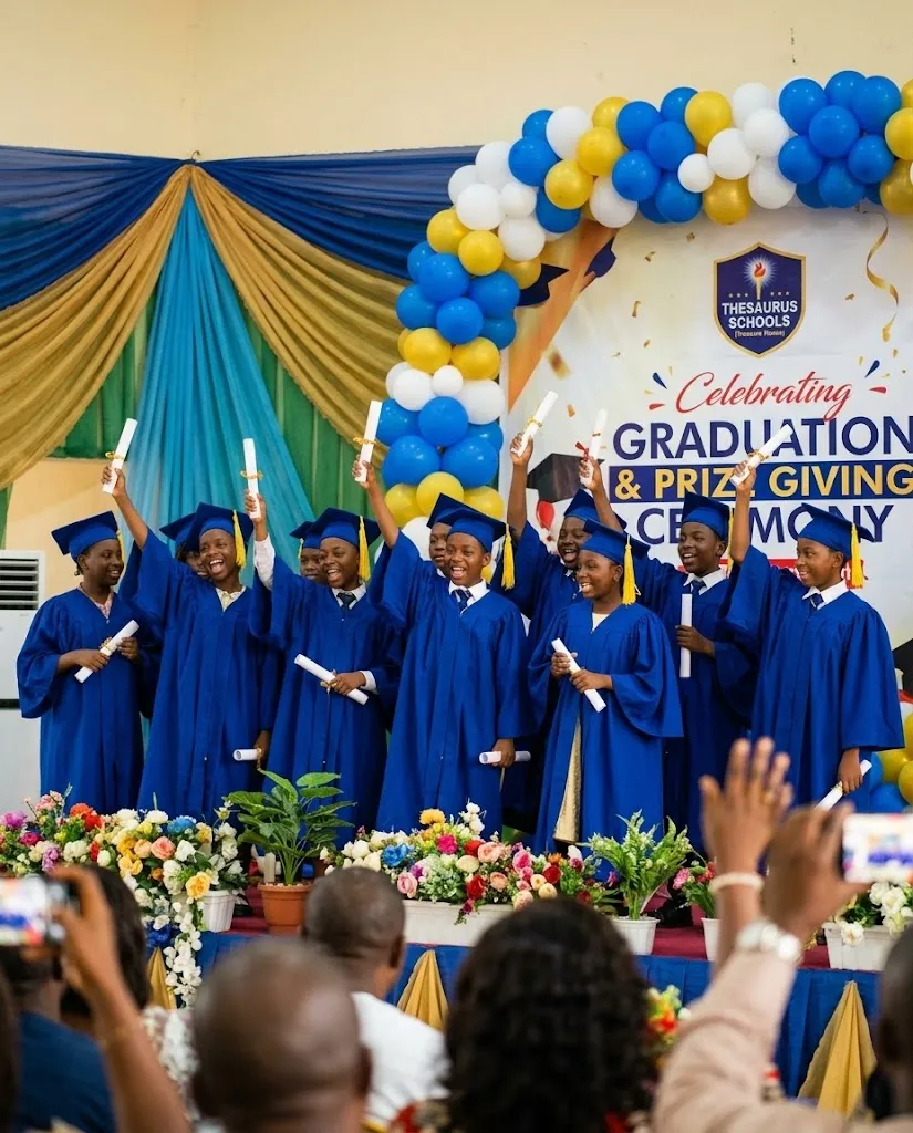 Thesaurus Schools Class of 2024 graduates in caps and gowns