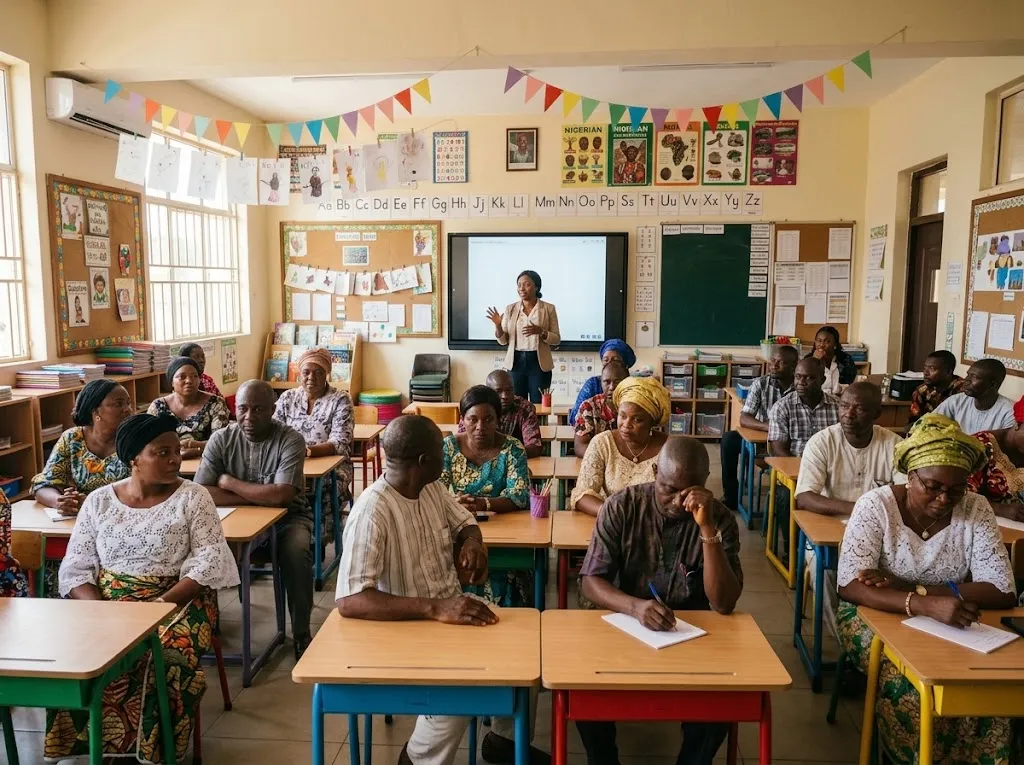 Parents and teachers at the start-of-term meeting